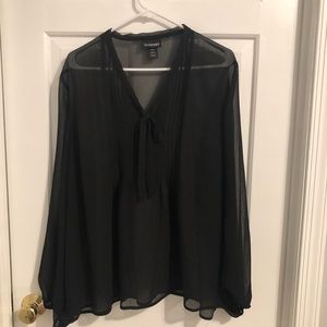 Lane Bryant sheer long sleeve blouse